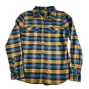 LL Bean Flannel Long Sleeve Button Down Womens M Plaid Shirt